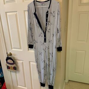 Hale Bob Light Blue Button-Up Pajama Onesie